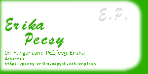 erika pecsy business card
